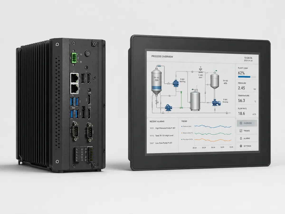Representative HMI and industrial PC hardware